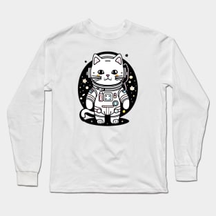 Astronaut Cat At The Space Long Sleeve T-Shirt